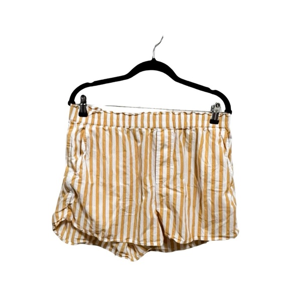 MADEWELL Poplin Cotton Striped Yellow White Boxer Shorts Sz L - Picture 4 of 7